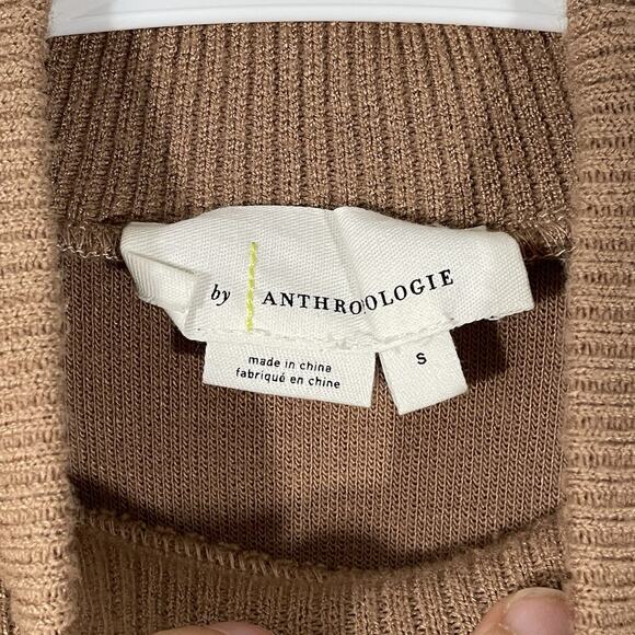 $148 Anthropologie Ruffled Layered Top Size Small Mixed Media Knit Vest Blouse - Picture 6 of 9